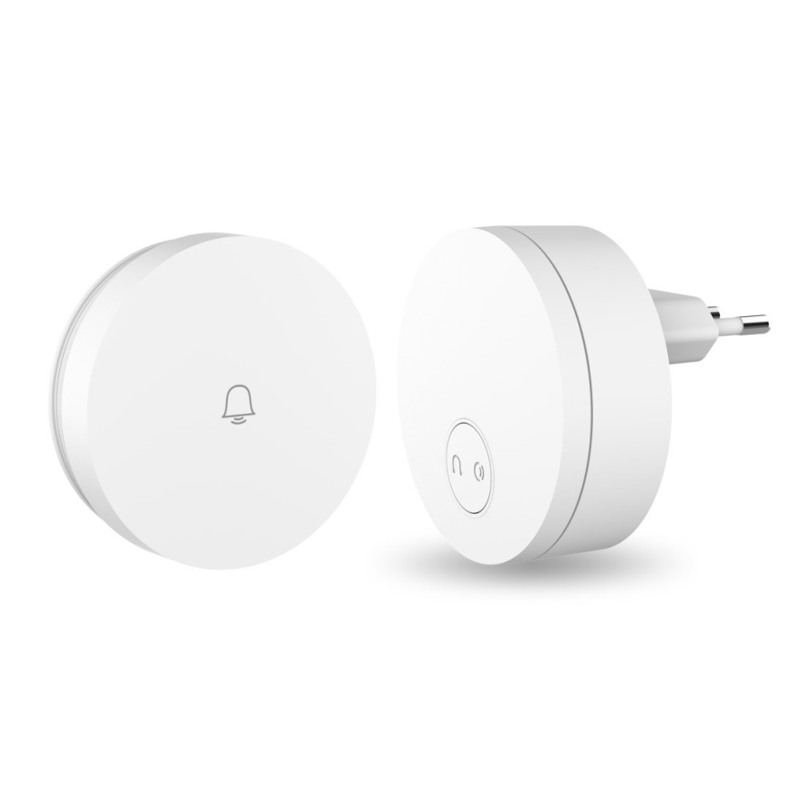 Immax NEO 07779L - Langaton pistokeovikello - sisäyksikkö 230V Wi-Fi Tuya valkoinen