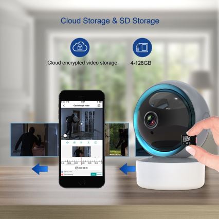 Immax NEO 07781L  - Smart sisätila kamera anturilla EYE NEO LITE 355° P/T 5MP Wi-Fi Tuya