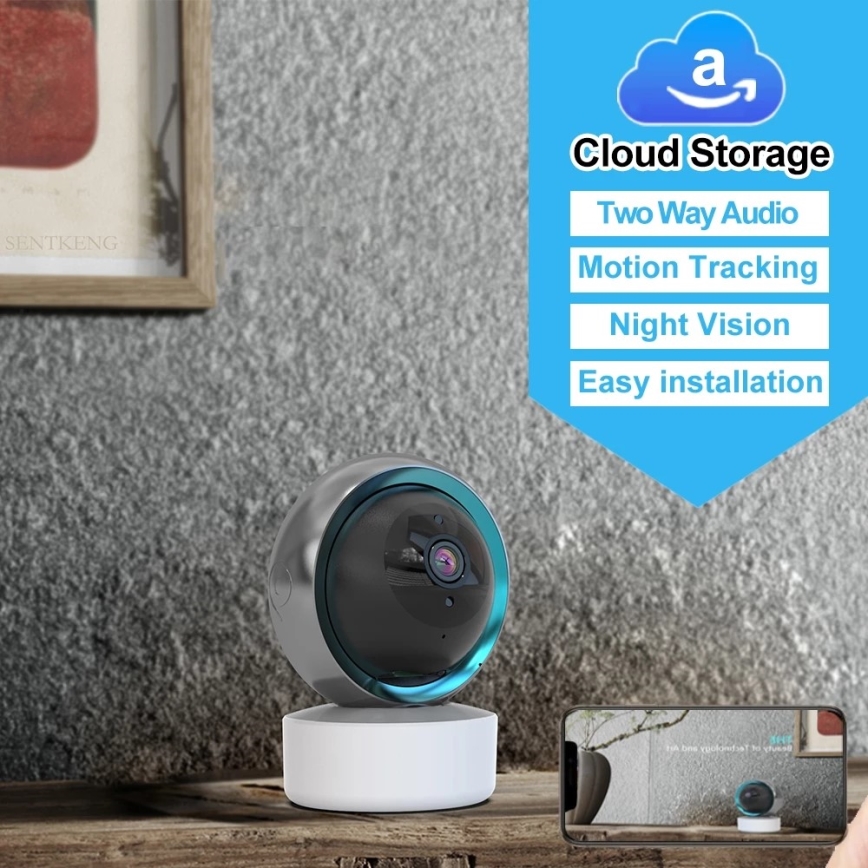 Immax NEO 07781L  - Smart sisätila kamera anturilla EYE NEO LITE 355° P/T 5MP Wi-Fi Tuya