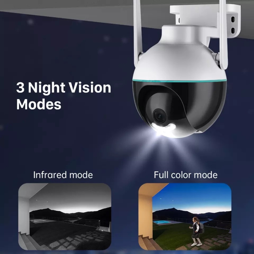 Immax NEO 07782L - Älykäs ulkokamera anturilla BALL 355° P/T 4MP IP65 Wi-Fi Tuya