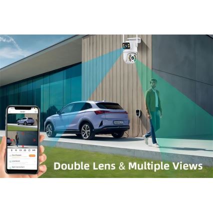 Immax NEO 07783L - Älykäs ulkokamera anturilla DOUBLE 355° P/T 2x2MP IP65 Wi-Fi Tuya