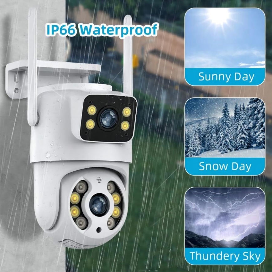 Immax NEO 07783L - Älykäs ulkokamera anturilla DOUBLE 355° P/T 2x2MP IP65 Wi-Fi Tuya