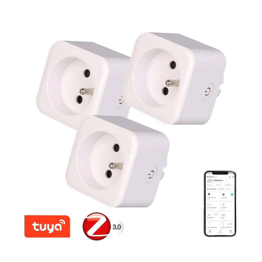Immax NEO 07786C - SETTI 3x Älykäs pistoke NEO LITE 3680W/230V/16A Tuya