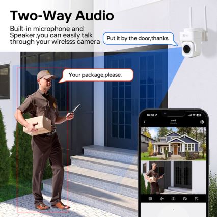 Immax NEO 07793L - Älykäs ulkokamera anturilla CUBE 4MP 5V IP65 Wi-Fi Tuya