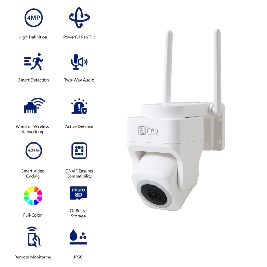 Immax NEO 07793L - Älykäs ulkokamera anturilla CUBE 4MP 5V IP65 Wi-Fi Tuya