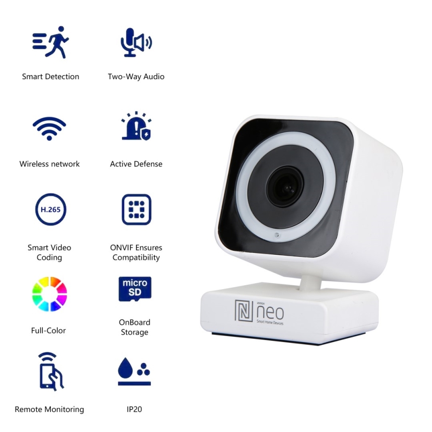 Immax NEO 07796L-Älykäs sisätila kamera anturilla LITTLE CUBE 3MP 5V Wi-Fi Tuya