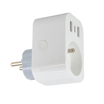 Immax NEO 07799L - Älykäs pistorasian jakaja 16A/230V + 2xUSB+1xUSB C Wi-Fi Tuya