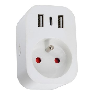 Immax NEO 07799L - Älykäs pistorasian jakaja 16A/230V + 2xUSB+1xUSB C Wi-Fi Tuya