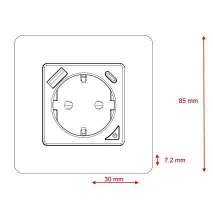 Immax NEO 07800L - Älykäs pistoke 16A/230V + 1xUSB-A+1xUSB C Tuya