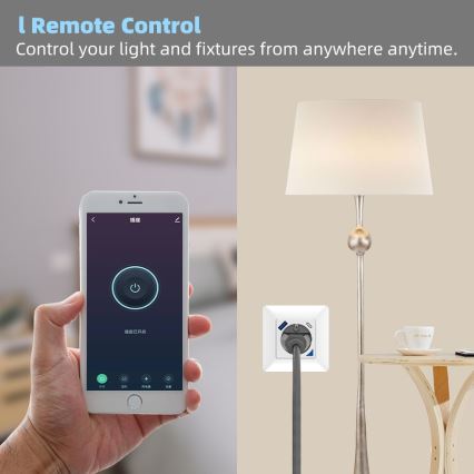 Immax NEO 07801L - Älykäs pistoke 16A/230V + 1xUSB-A+1xUSB C Tuya