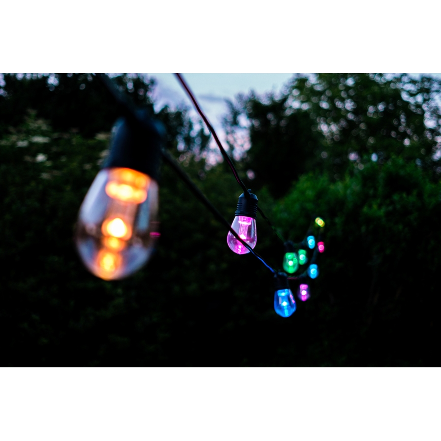 LED RGB+CCT Himmennettävä ulko ketju SEPPELE 15xLED/1W/230V 15m Wi-Fi Tuya IP65 + kauko-ohjaus