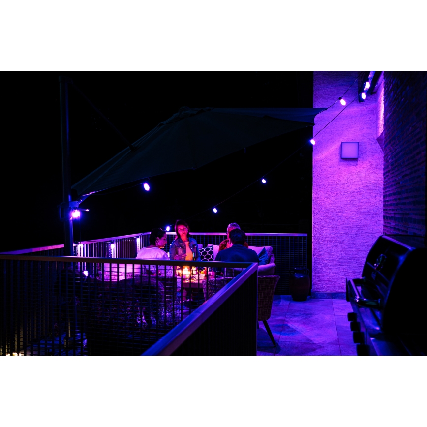 LED RGB+CCT Himmennettävä ulko ketju SEPPELE 15xLED/1W/230V 15m Wi-Fi Tuya IP65 + kauko-ohjaus