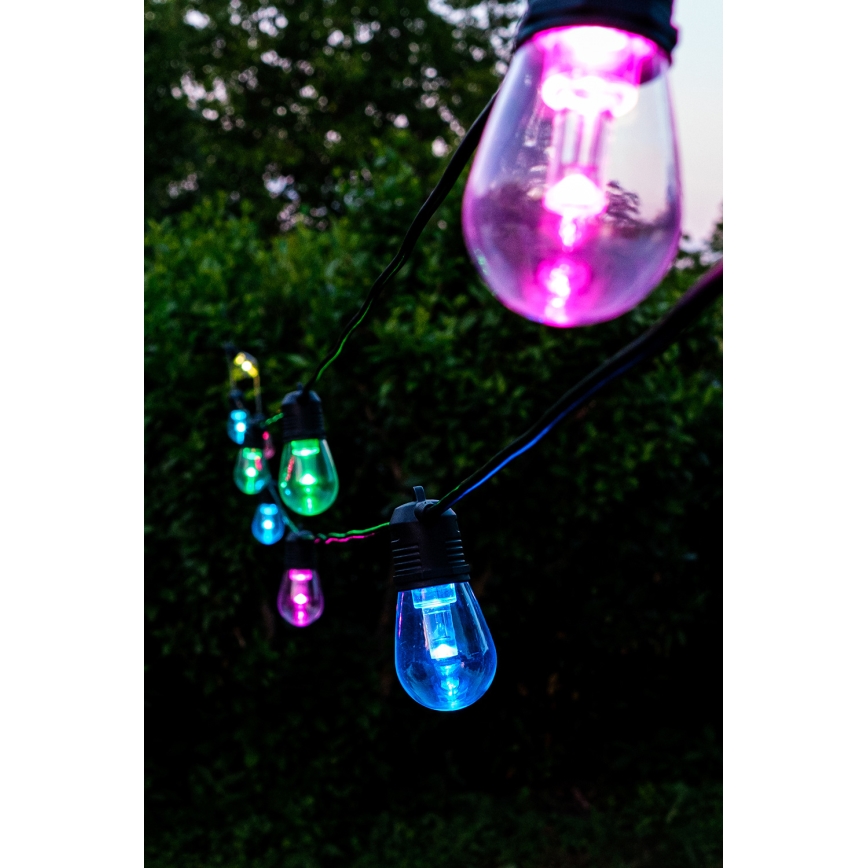 LED RGB+CCT Himmennettävä ulko ketju SEPPELE 15xLED/1W/230V 15m Wi-Fi Tuya IP65 + kauko-ohjaus