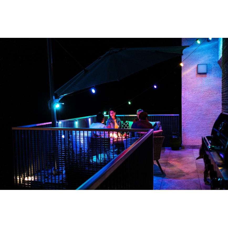 LED RGB+CCT Himmennettävä ulko ketju SEPPELE 15xLED/1W/230V 15m Wi-Fi Tuya IP65 + kauko-ohjaus