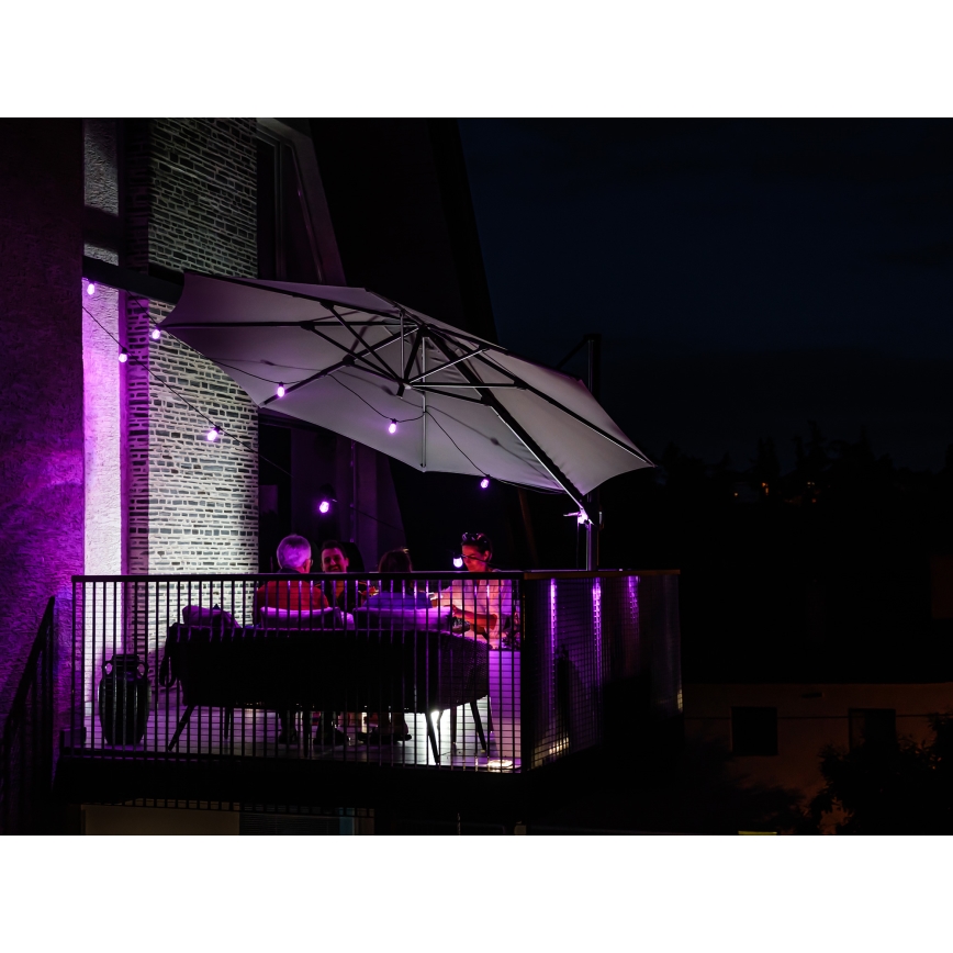 LED RGB+CCT Himmennettävä ulko ketju SEPPELE 15xLED/1W/230V 15m Wi-Fi Tuya IP65 + kauko-ohjaus