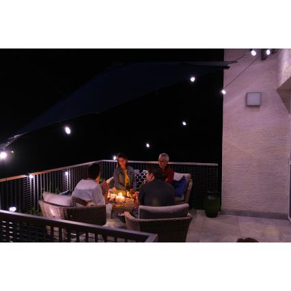 LED RGB+CCT Himmennettävä ulko ketju SEPPELE 15xLED/1W/230V 15m Wi-Fi Tuya IP65 + kauko-ohjaus