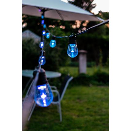 LED RGB+CCT Himmennettävä ulko ketju SEPPELE 15xLED/1W/230V 15m Wi-Fi Tuya IP65 + kauko-ohjaus