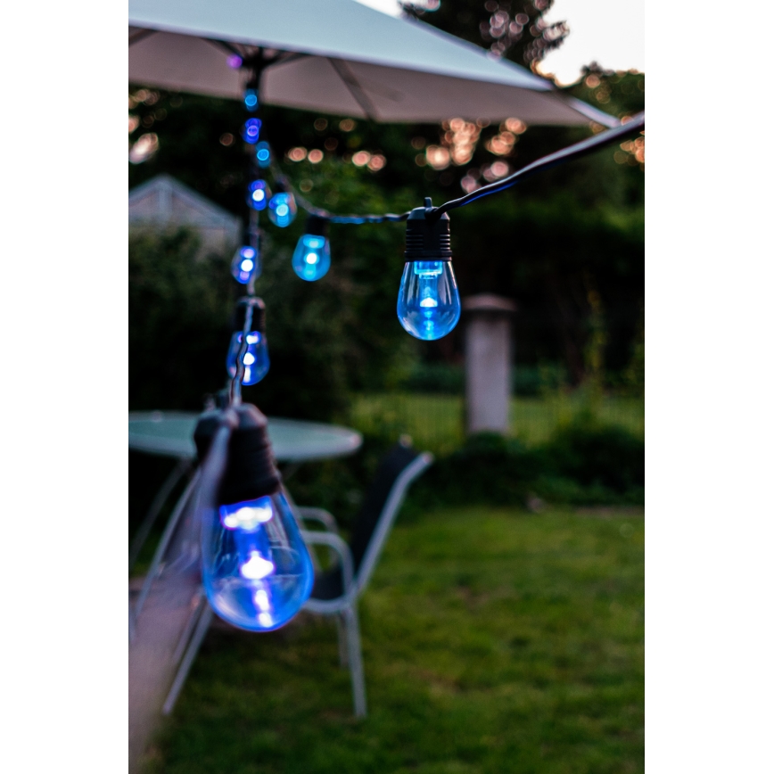 LED RGB+CCT Himmennettävä ulko ketju SEPPELE 15xLED/1W/230V 15m Wi-Fi Tuya IP65 + kauko-ohjaus