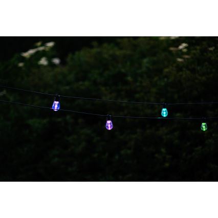 LED RGB+CCT Himmennettävä ulko ketju SEPPELE 15xLED/1W/230V 15m Wi-Fi Tuya IP65 + kauko-ohjaus