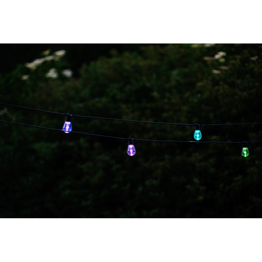 LED RGB+CCT Himmennettävä ulko ketju SEPPELE 15xLED/1W/230V 15m Wi-Fi Tuya IP65 + kauko-ohjaus