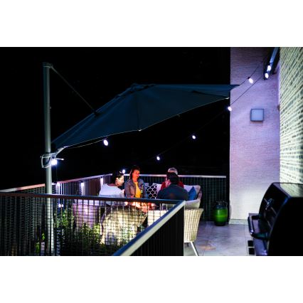LED RGB+CCT Himmennettävä ulko ketju SEPPELE 15xLED/1W/230V 15m Wi-Fi Tuya IP65 + kauko-ohjaus
