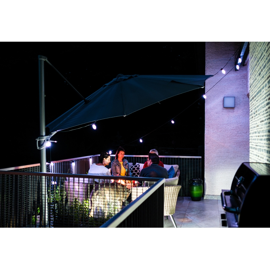 LED RGB+CCT Himmennettävä ulko ketju SEPPELE 15xLED/1W/230V 15m Wi-Fi Tuya IP65 + kauko-ohjaus