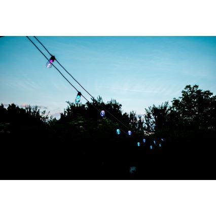 LED RGB+CCT Himmennettävä ulko ketju SEPPELE 15xLED/1W/230V 15m Wi-Fi Tuya IP65 + kauko-ohjaus