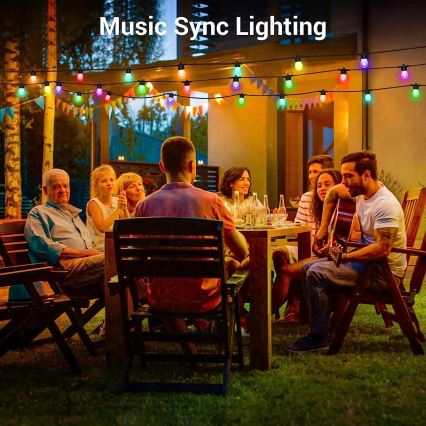 LED RGB+CCT Himmennettävä ulko ketju SEPPELE 15xLED/1W/230V 15m Wi-Fi Tuya IP65 + kauko-ohjaus