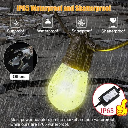 LED RGB+CCT Himmennettävä ulko ketju SEPPELE 15xLED/1W/230V 15m Wi-Fi Tuya IP65 + kauko-ohjaus