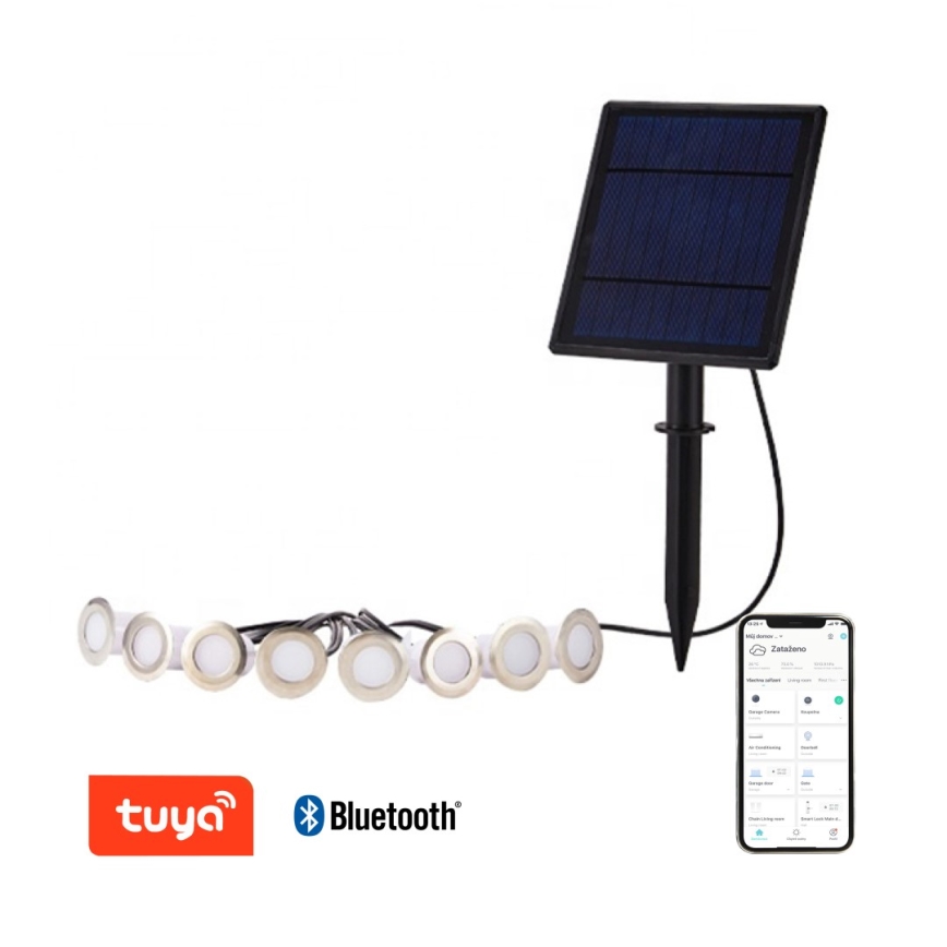 Immax NEO 07905L - LED RGB Himmennettävä aurinkokennolamppu ESTRELAS 8xLED/0,25W/5V IP65 Tuya