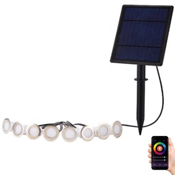 Immax NEO 07905L - LED RGB Himmennettävä aurinkokennolamppu ESTRELAS 8xLED/0,25W/5V IP65 Tuya