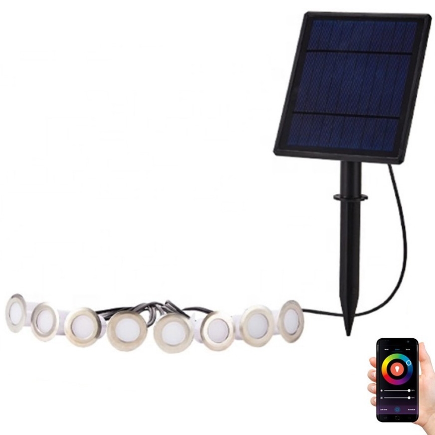 Immax NEO 07905L - LED RGB Himmennettävä aurinkokennolamppu ESTRELAS 8xLED/0,25W/5V IP65 Tuya