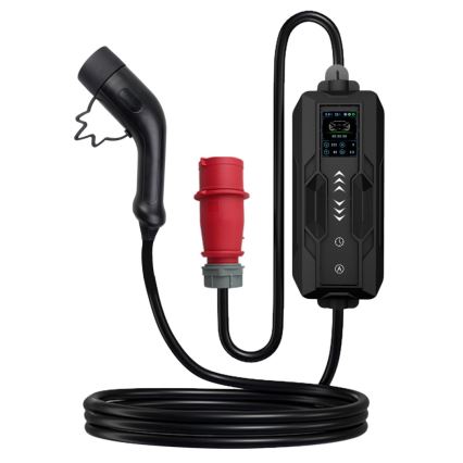 Immax - EV matkalatauspiste sähköautoille AC Type 2 16A/380V 11kW + pistoke 230V, 3,7kW 5m + kotelo