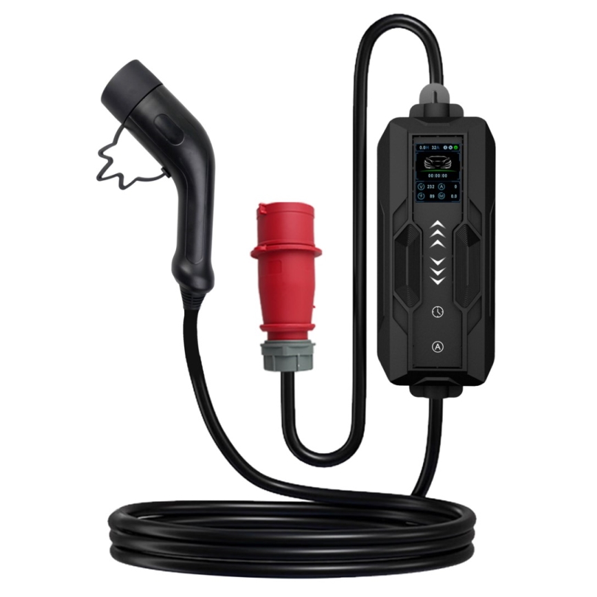 Immax - EV matkalatauspiste sähköautoille AC Type 2 16A/380V 11kW + pistoke 230V, 3,7kW 5m + kotelo