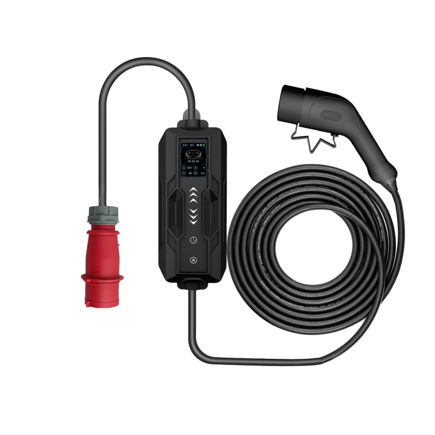 Immax - EV matkalatauspiste sähköautoille AC Type 2 32A/380V 22kW 5m + kotelo
