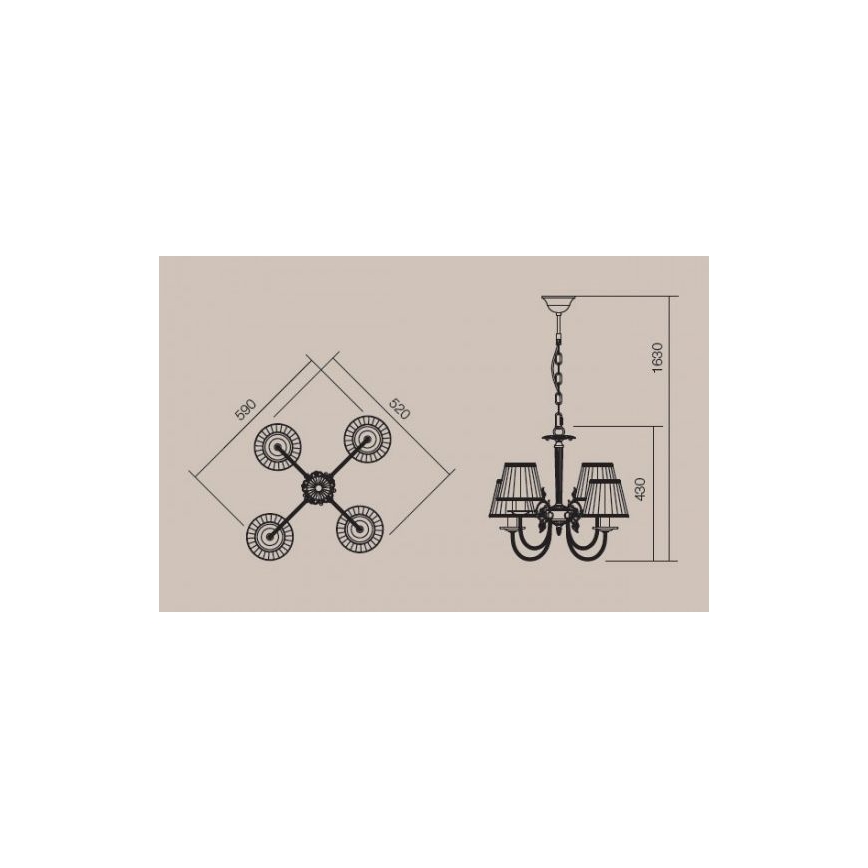 Incanti 02-657 - Kattokruunu ketjussa ILARIA 4xE14/28W/230V