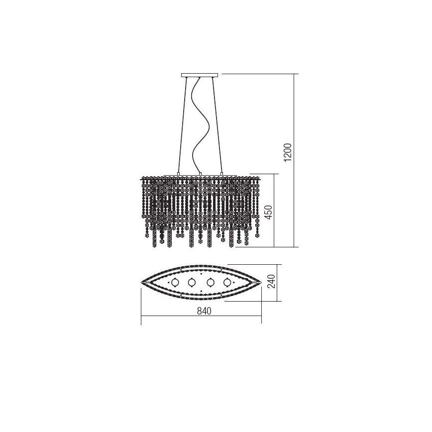 Incanti ITV POV4 10 60 - Kristallikruunu johdossa TREVI 4xGU10/50W/230V