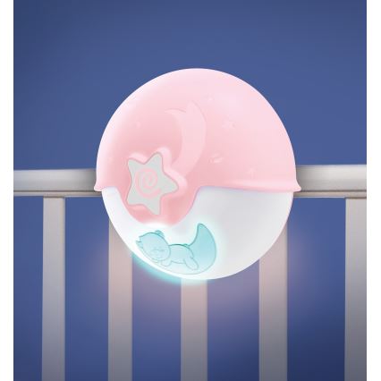 Infantino - Lasten pieni lamppu projektorilla 3xAA pinkki