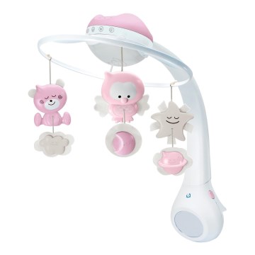 Infantino - Matkapuhelin sänkyyn melodialla 3in1 3xAAA pinkki