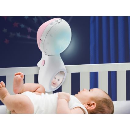 Infantino - Pinnasängyn mobiili melodialle ja projektori 3in1 3xAAA vaaleanpunainen