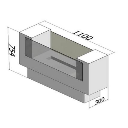InFire - BIO takka 110x75 cm 3kW kaksipuolinen