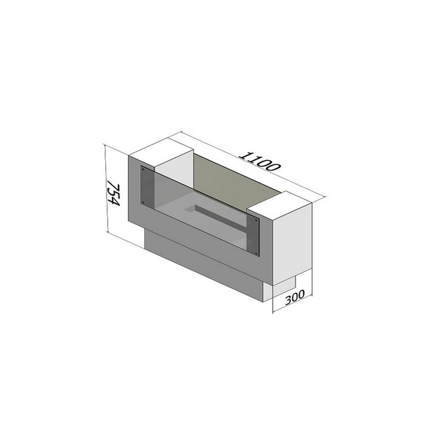 InFire - BIO takka 110x75 cm 3kW kaksipuolinen
