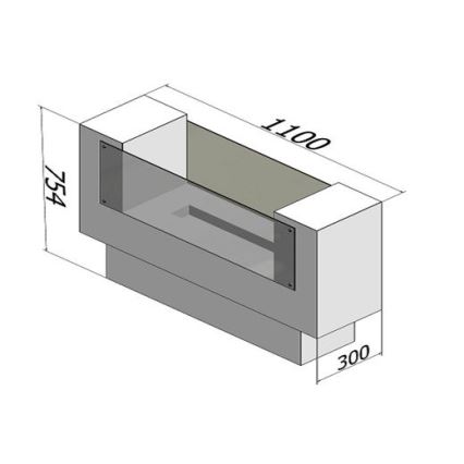 InFire - BIO takka 110x75 cm 3kW kaksipuolinen