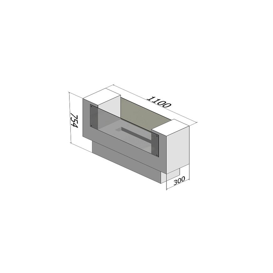 InFire - BIO takka 110x75 cm 3kW kaksipuolinen