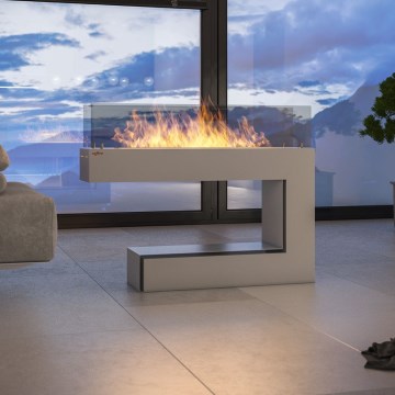 InFire - BIO takka 110x85,5 cm 3kW valkoinen