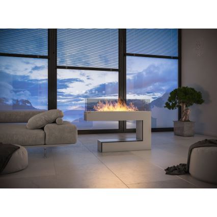InFire - BIO takka 110x85,5 cm 3kW valkoinen