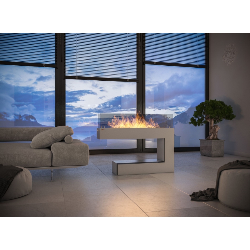 InFire - BIO takka 110x85,5 cm 3kW valkoinen