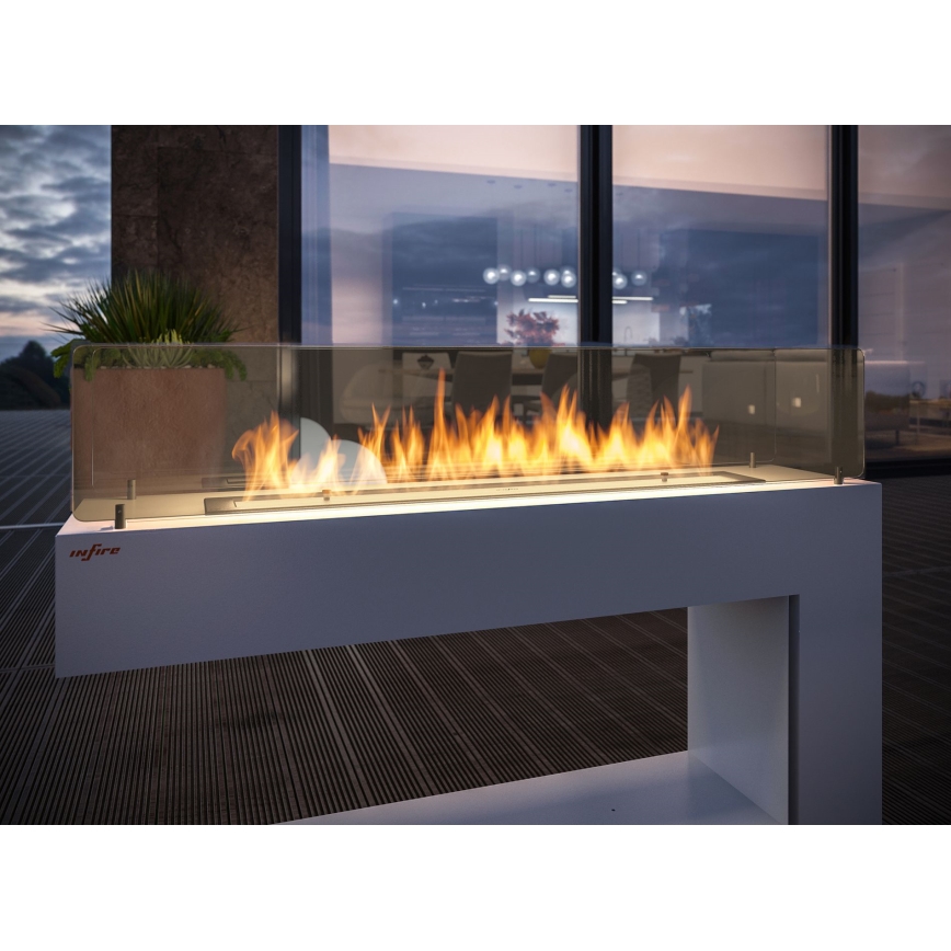 InFire - BIO takka 110x85,5 cm 3kW valkoinen