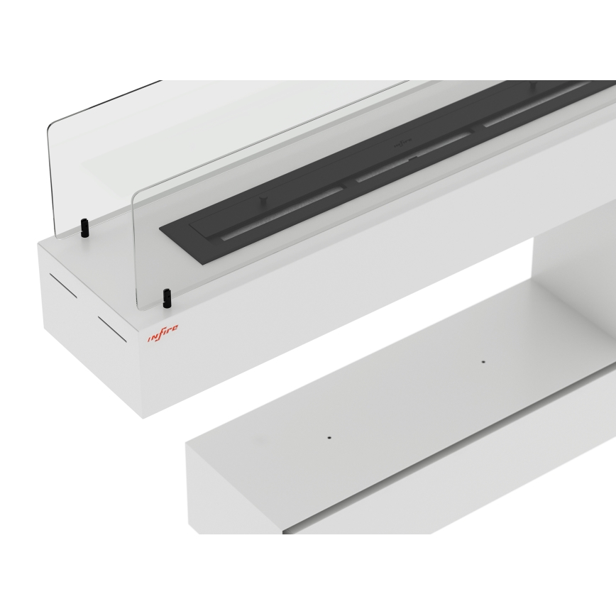 InFire - BIO takka 110x85,5 cm 3kW valkoinen