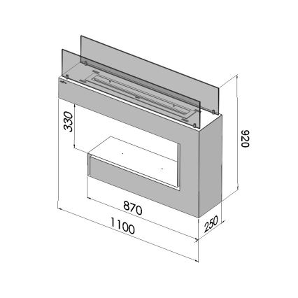 InFire - BIO takka 110x92 cm 3kW musta